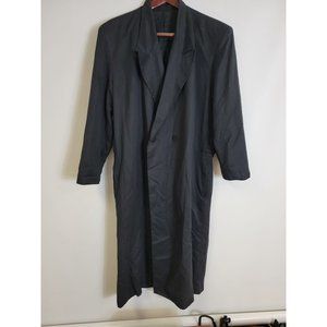 Vintage Long Black Trench Coat - image 1